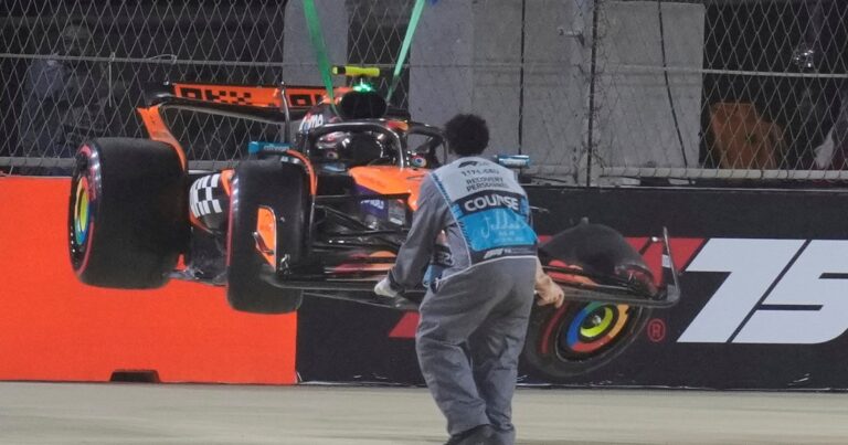 El terrible choque de Lando Norris durante la clasificación de la F1 del GP de Arabia Saudita