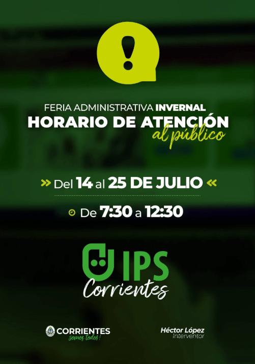 El IPS comunicó sus horarios de atención durante la feria administrativa invernal