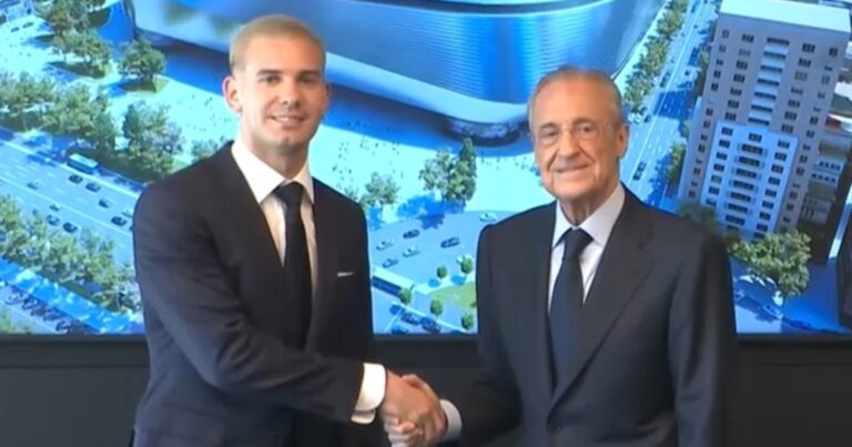 La notable mención de Florentino Pérez a River en la presentación de Mastantuono: «Un club centenario, legendario»