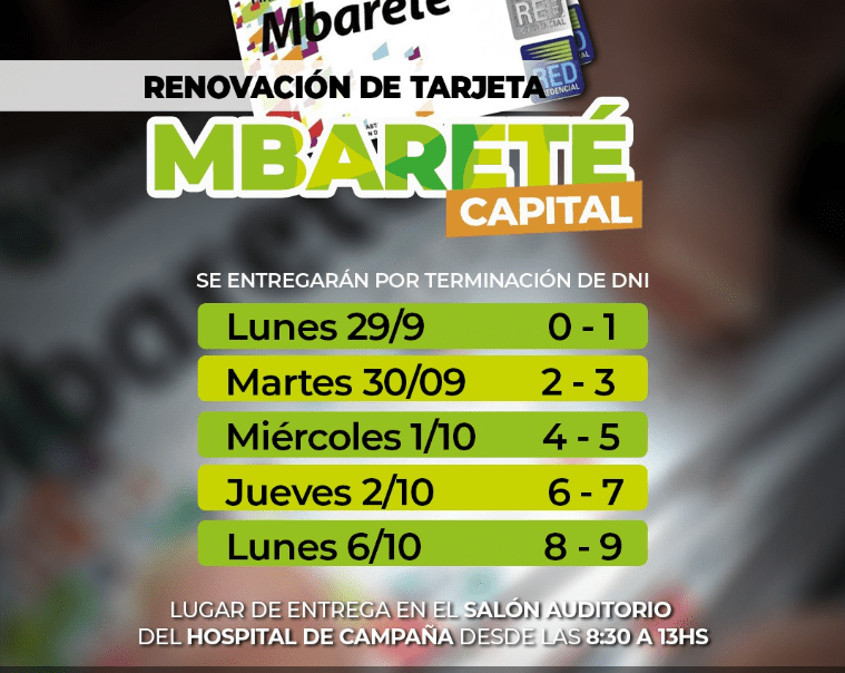 Salud renueva la tarjeta Mbareté