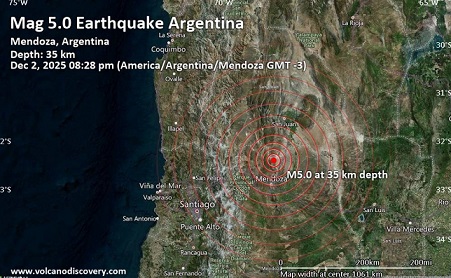 Sismo magnitud 5 sacudió Mendoza al límite de San Juan