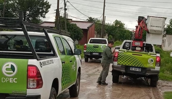 La DPEC restableció el servicio eléctrico tras el temporal