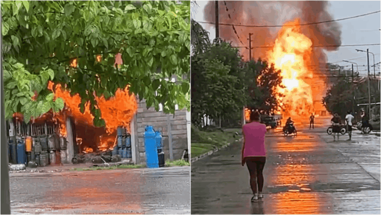 Incendio y explosión en un depósito de garrafas en Tucumán.