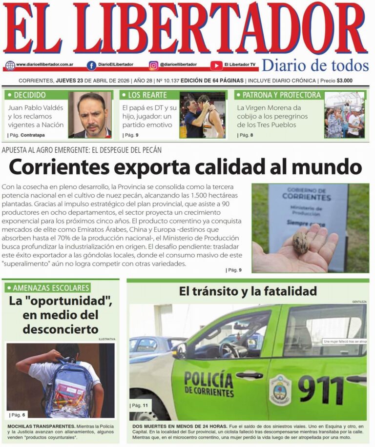 Logotipo o portada del Diario El Libertador de Corrientes, edición digital.