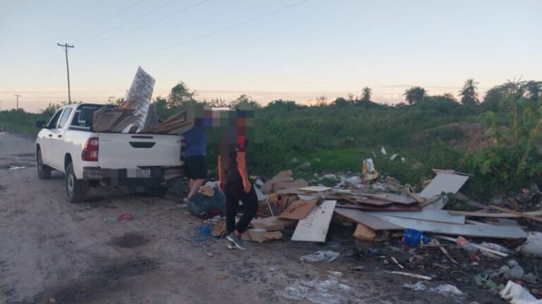 Camioneta Toyota Hilux secuestrada por arrojar residuos en descampado de Corrientes