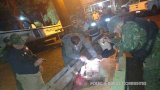 Operativo de seguridad en el río Uruguay, límite entre Corrientes y Brasil.