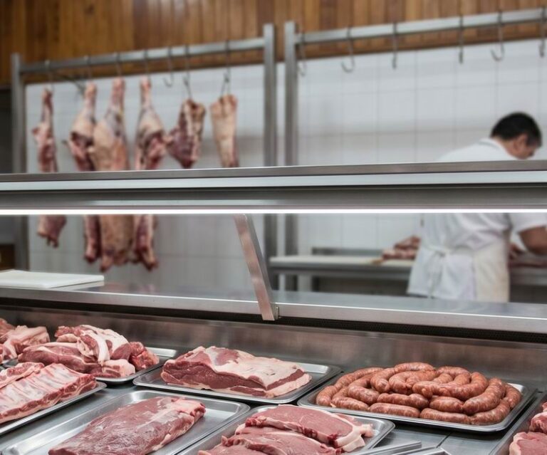 Cortes de carne en una carnicería de Corrientes
