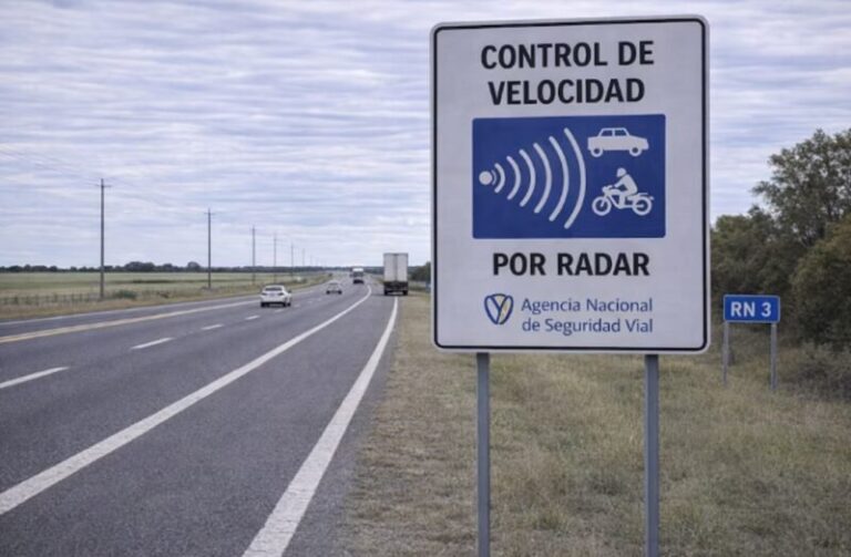 Radar de velocidad en ruta nacional