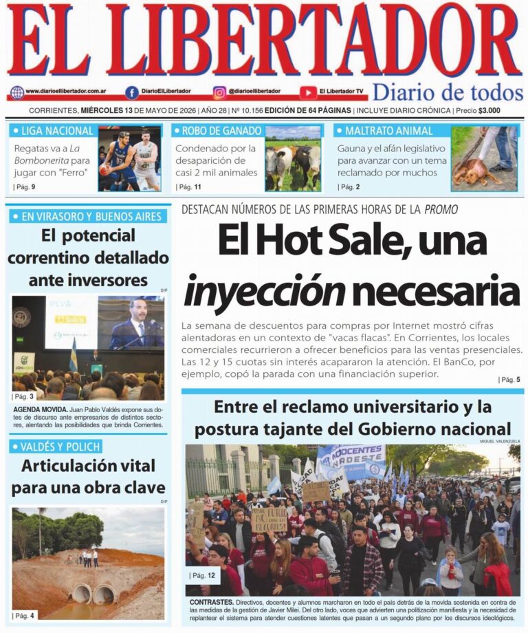 Imagen ilustrativa del diario digital del 13 de mayo de 2026 en Corrientes