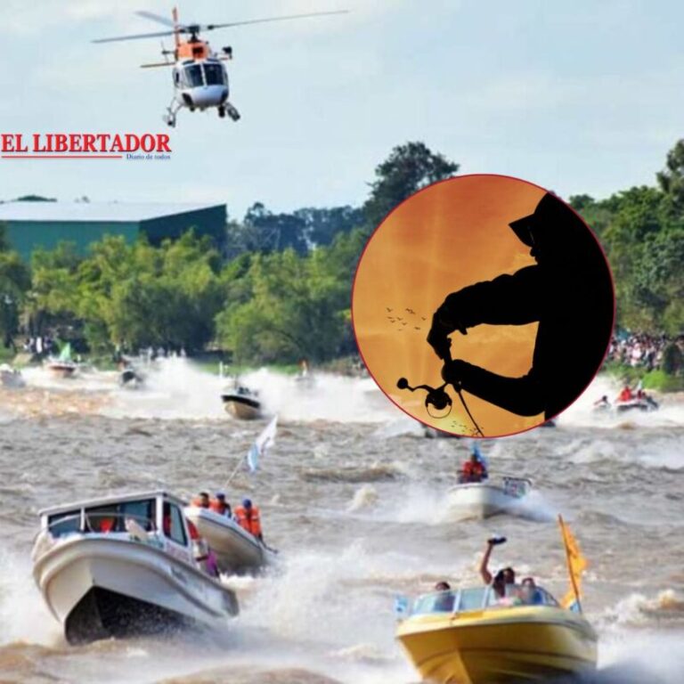 Vista del río y embarcaciones durante la Fiesta Nacional del Surubí en Goya