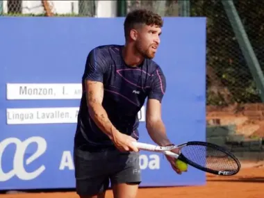 Ignacio Monzón durante su partido en el Challenger de Córdoba
