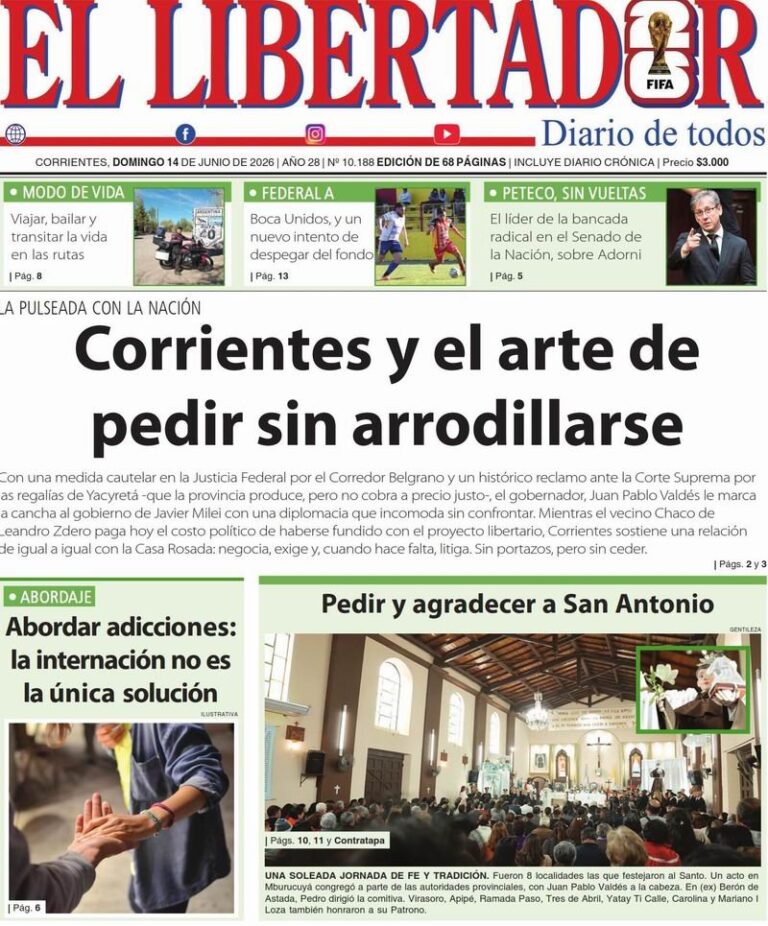 Portada del Diario Digital del 14 de junio de 2026