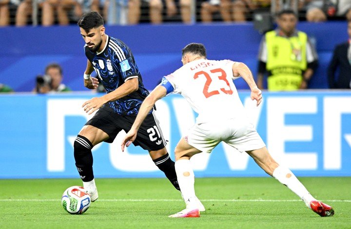 José López celebra durante el partido Argentina vs. Jordania en el Mundial 2026