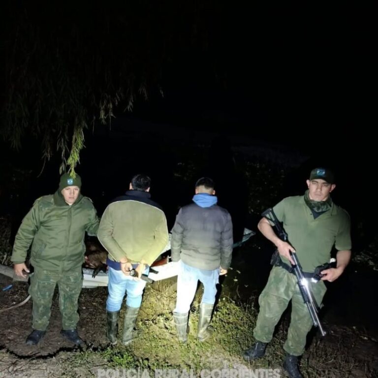 Embarcación con carpinchos faenados y arma de fuego secuestrada por la Policía Rural en la Reserva Isoró