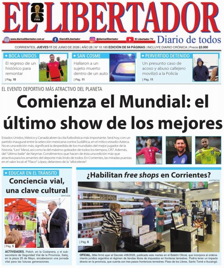 Fotografía de la ciudad de Corrientes tomada el 11 de junio de 2026