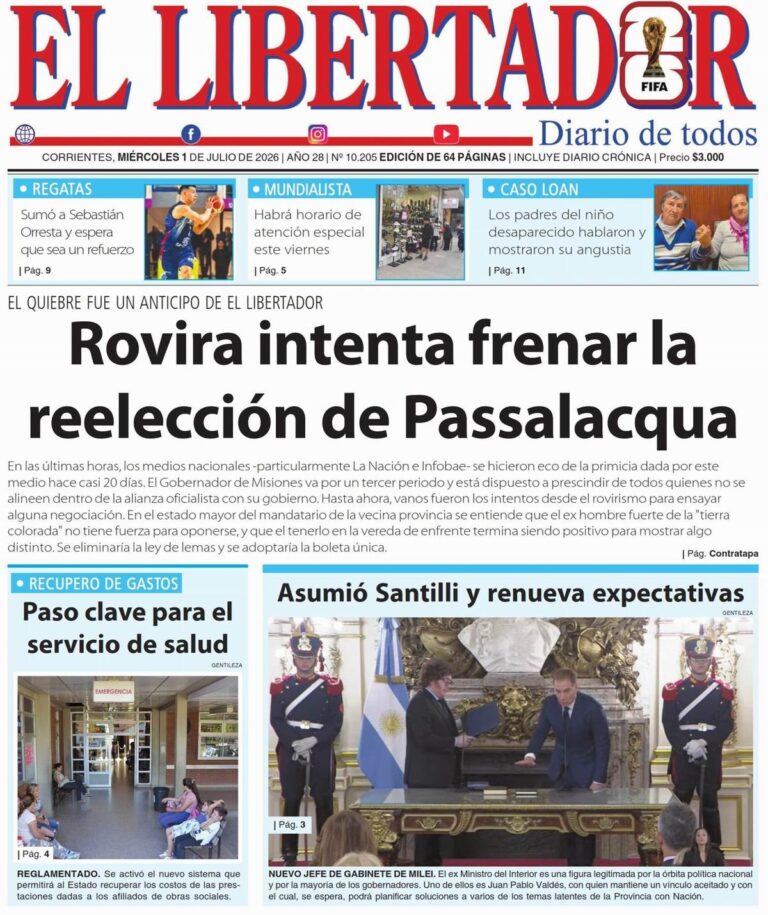 Resumen de noticias del 1 de julio de 2026 en Corrientes