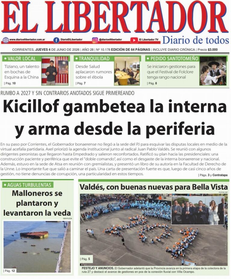 Portada del diario digital del 4 de junio de 2026