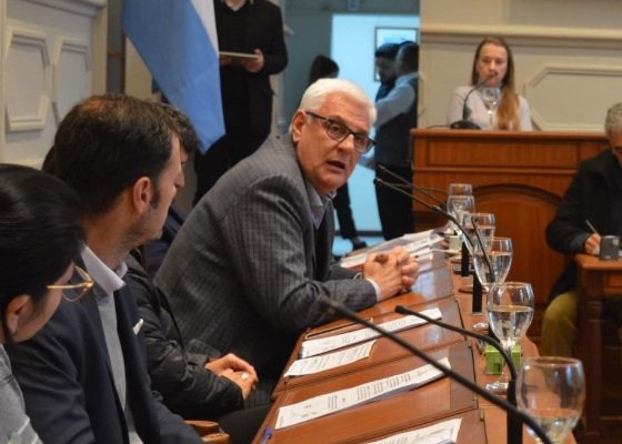 Concejal Jorge Campos durante el balance legislativo