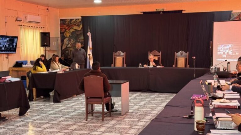 Diego Peña declarando en el tribunal durante el juicio por la desaparición de Loan