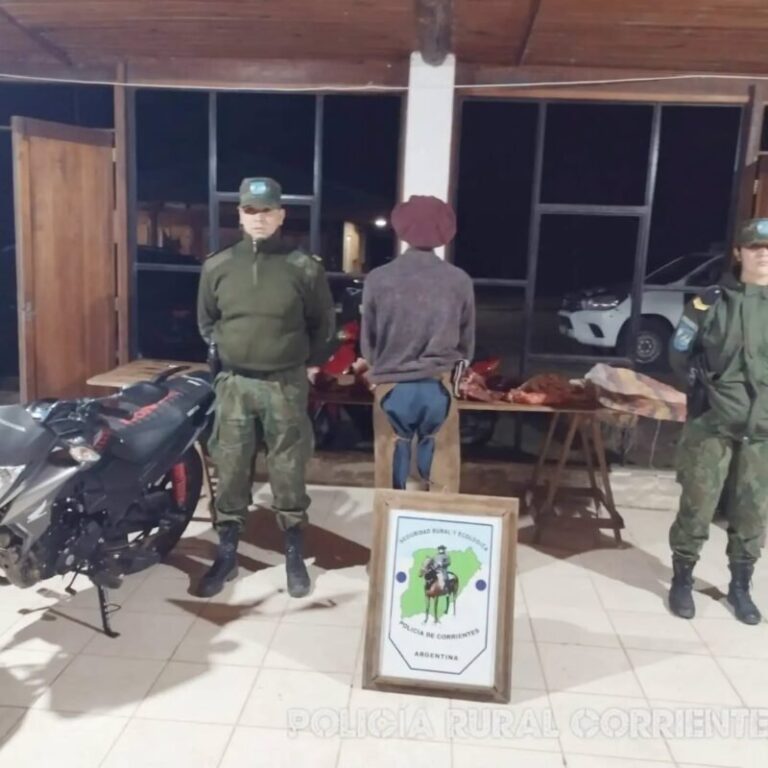 Policía Rural y Ecológica de Saladas durante operativo de control vehicular en ruta provincial