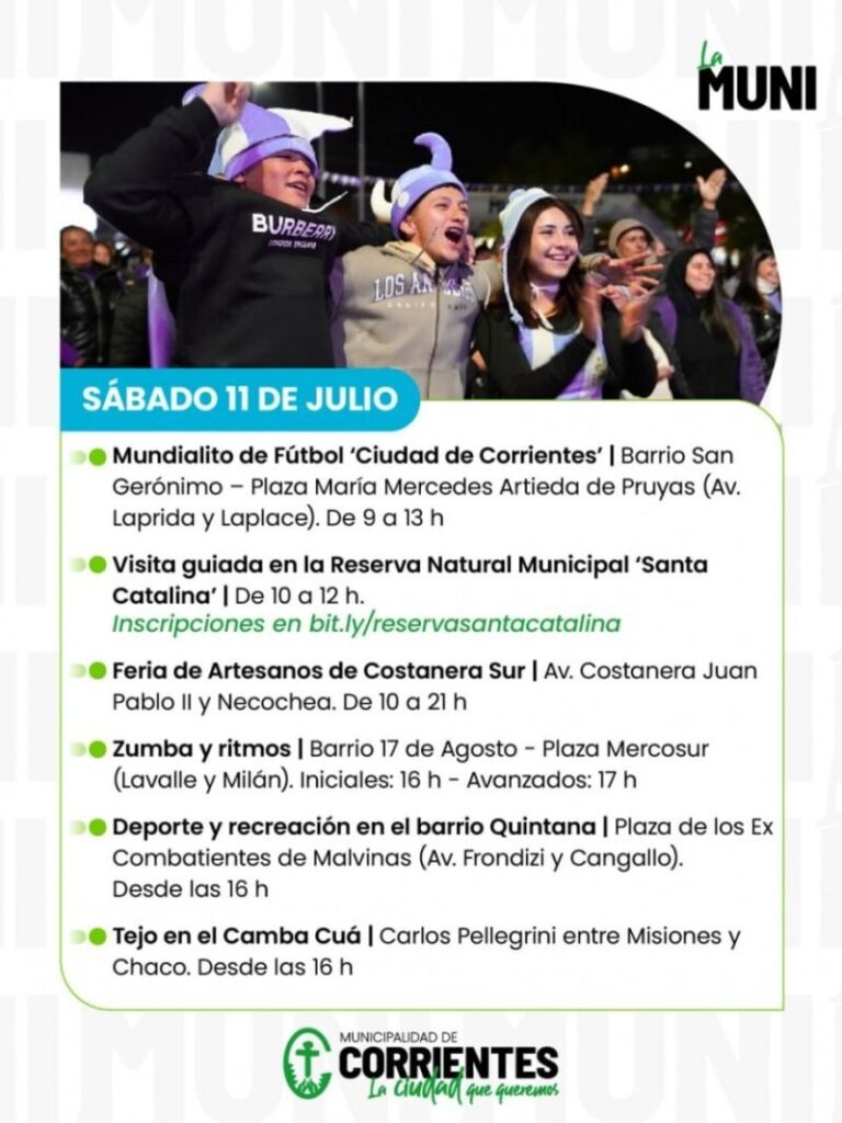 Actividades gratuitas en Corrientes durante el fin de semana