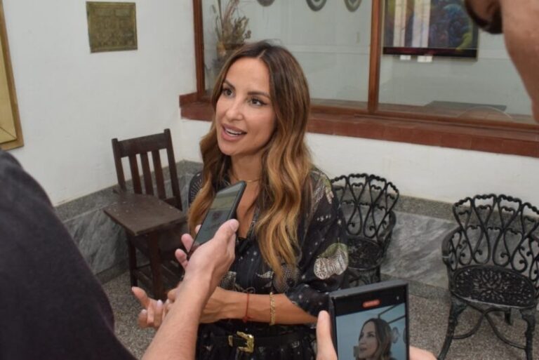Lourdes Sánchez en rueda de prensa del Instituto de Cultura de Corrientes