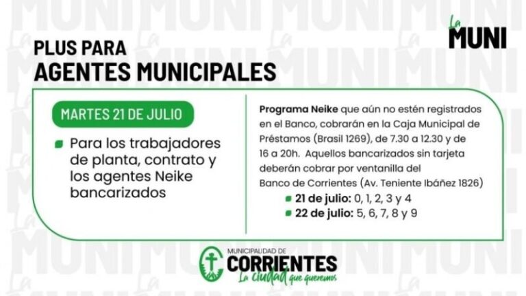 Trabajadores municipales en la Caja Municipal de Préstamos de Corrientes
