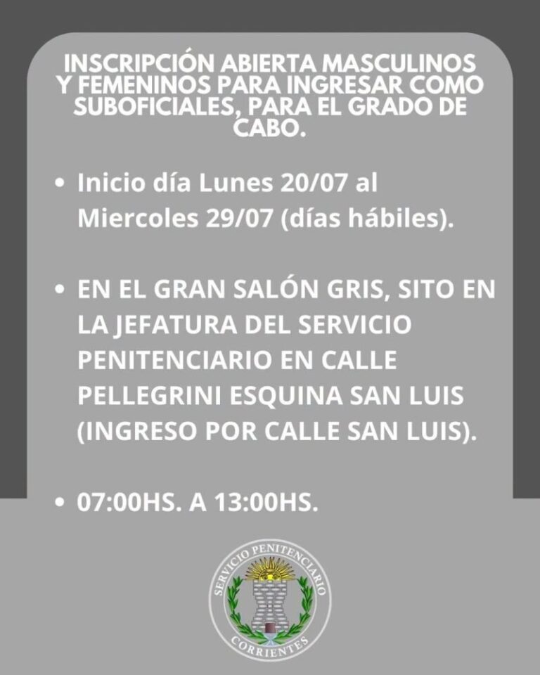 Fachada del Servicio Penitenciario de Corrientes