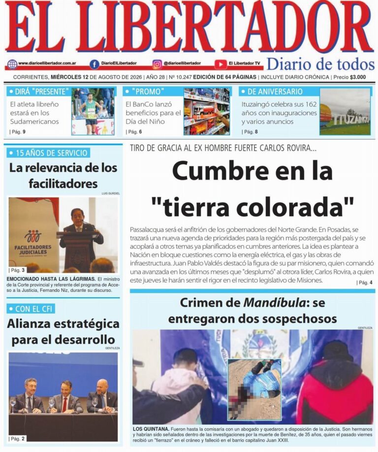 Imagen de portada del diario digital del 12 de agosto de 2026