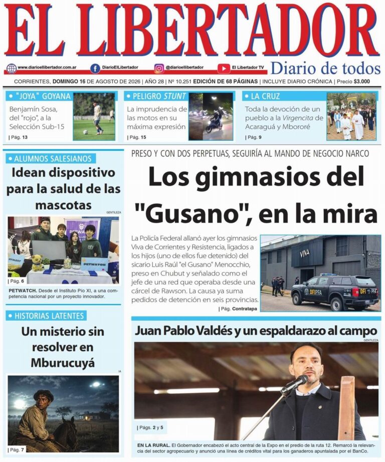 Portada de la edición digital del 16 de agosto de 2026