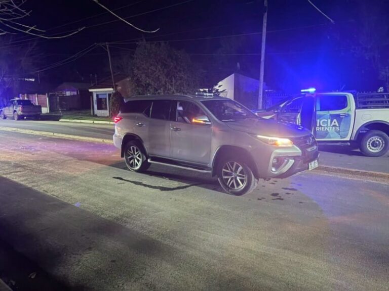 Lugar del accidente en calle Uspallata, Monte Caseros