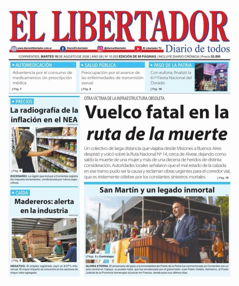 Portada del diario del 18 de agosto de 2026