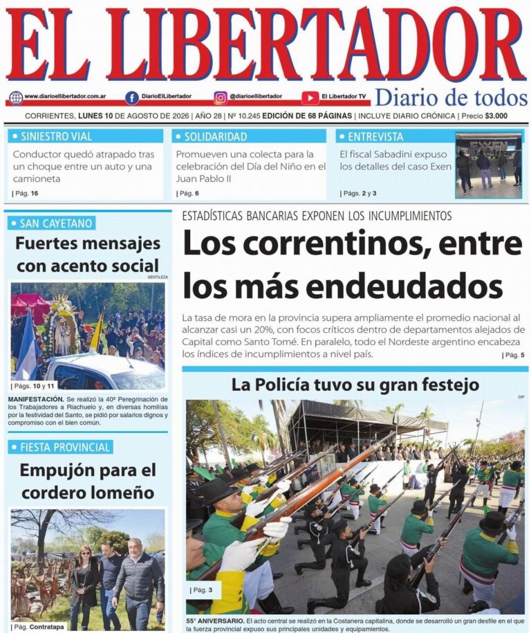 Tapa y contratapa del diario del 10 de agosto de 2026