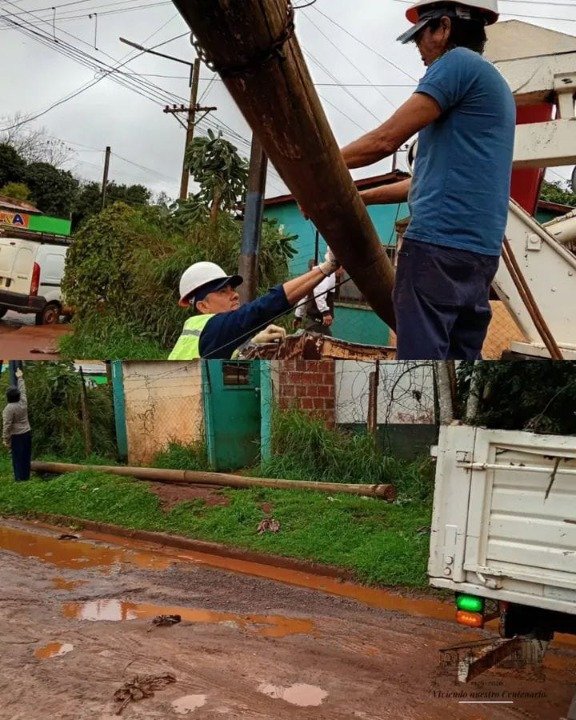 Trabajos municipales de recuperación en Virasoro tras el temporal