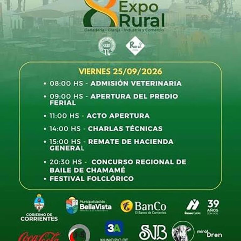 Autoridades y productores durante la presentación de la 8° Expo Feria Rural de Bella Vista