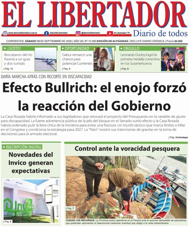 Portada del diario digital del 19 de septiembre de 2026