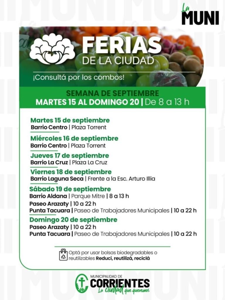 Puesto de venta de productos regionales en una feria al aire libre en Corrientes