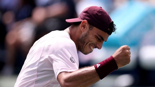 Francisco Cerúndolo celebrando un punto en el US Open