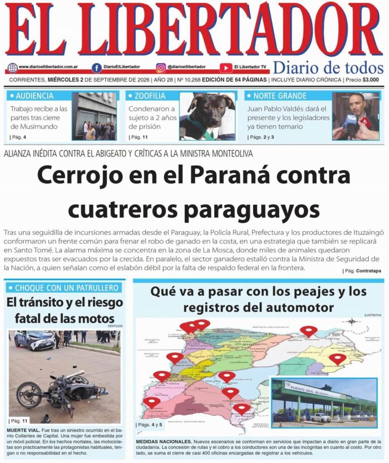 Funcionarios provinciales durante el anuncio del plan de obras públicas en la Casa de Gobierno de Corrientes