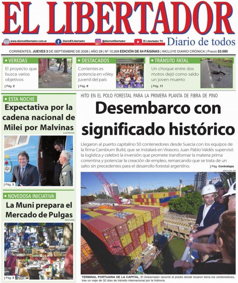 Vista del nuevo puente interprovincial que une Corrientes con Resistencia