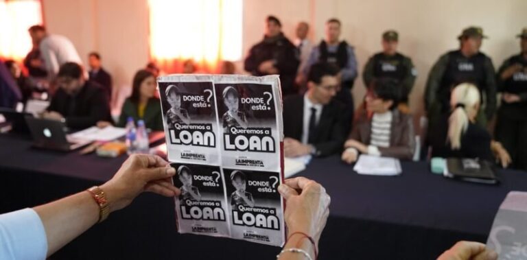 Sala de audiencias del juicio por la desaparición de Loan