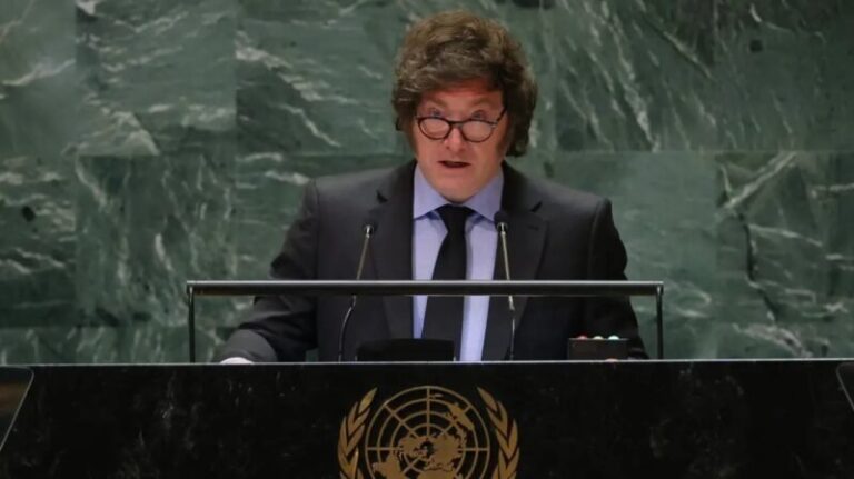 Javier Milei durante su discurso en la Asamblea General de la ONU