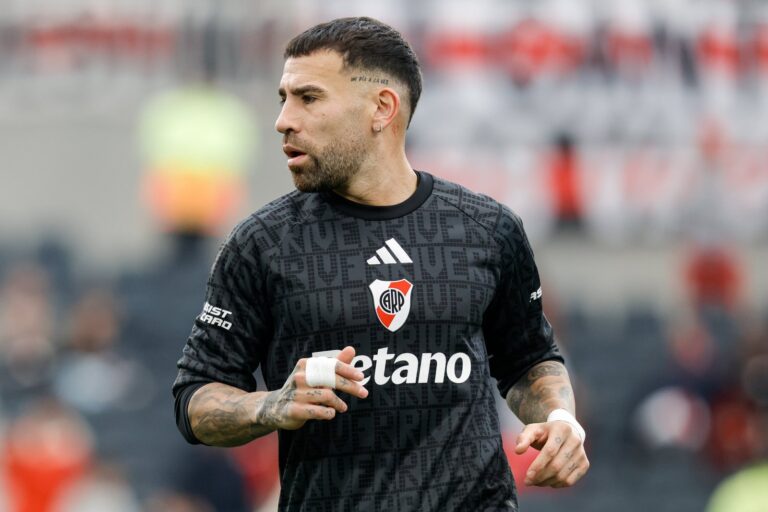Jugadores de River Plate en la previa del partido contra Independiente Rivadavia