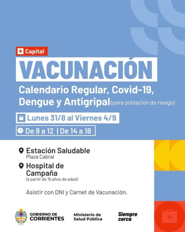 Vacunas para el ingreso escolar en Corrientes