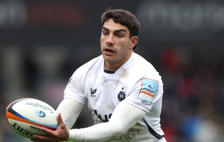 Santiago Carreras durante un partido de rugby