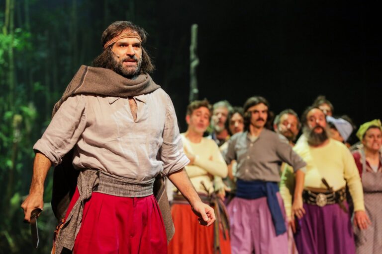 Escena de la obra Santos Vega en el Teatro Nacional Cervantes