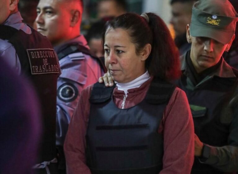 María Victoria Caillava durante su declaración indagatoria en el Tribunal Oral Federal de Corrientes
