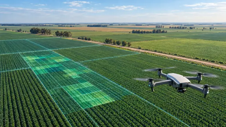Equipo de Dymaxion trabajando con tecnología de análisis de datos agrícolas