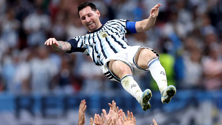 Lionel Messi durante un partido con la Selección Argentina