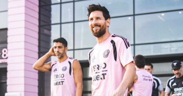Lionel Messi durante un entrenamiento con Inter Miami